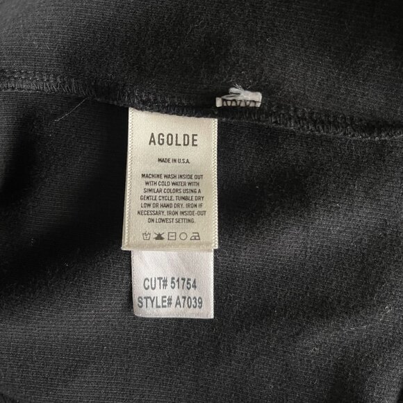 Agolde Mock Neck Tee, Made in USA, Black, Size S - Picture 4 of 5